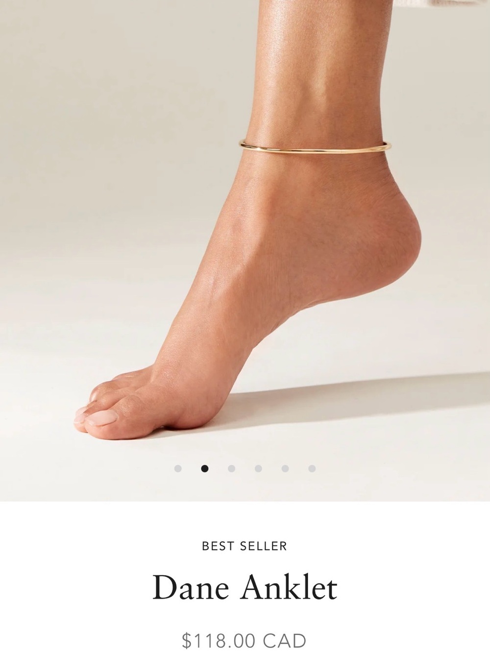 Jenny Bird Dane anklet gold tone 10” NEW